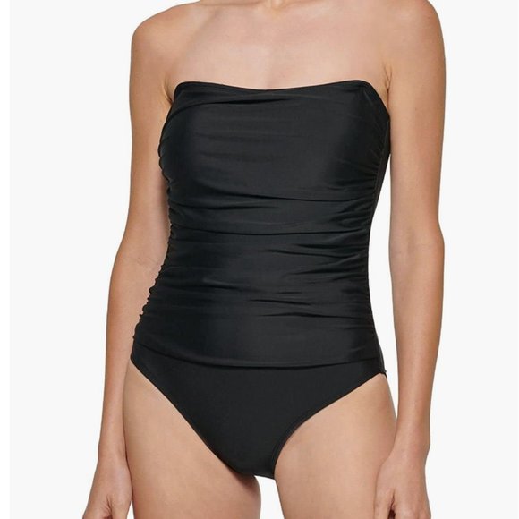 DKNY BLACK SWIMSUIT REMOVABLE STRAPS - Picture 2 of 11